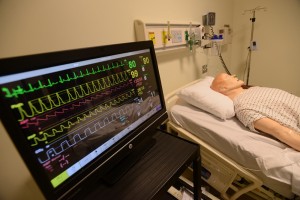 The new nursing facility features lifelike mannequins connected to simulators.